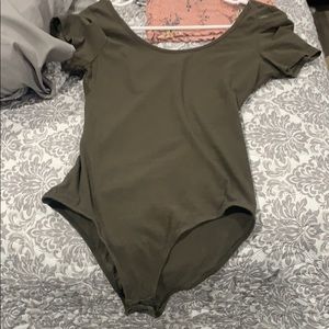 olive green body suit